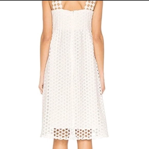 Line & Dot Raneal Dress Loop Laced Eyelet Lace White Back Zipper Size Medium - Picture 4 of 12